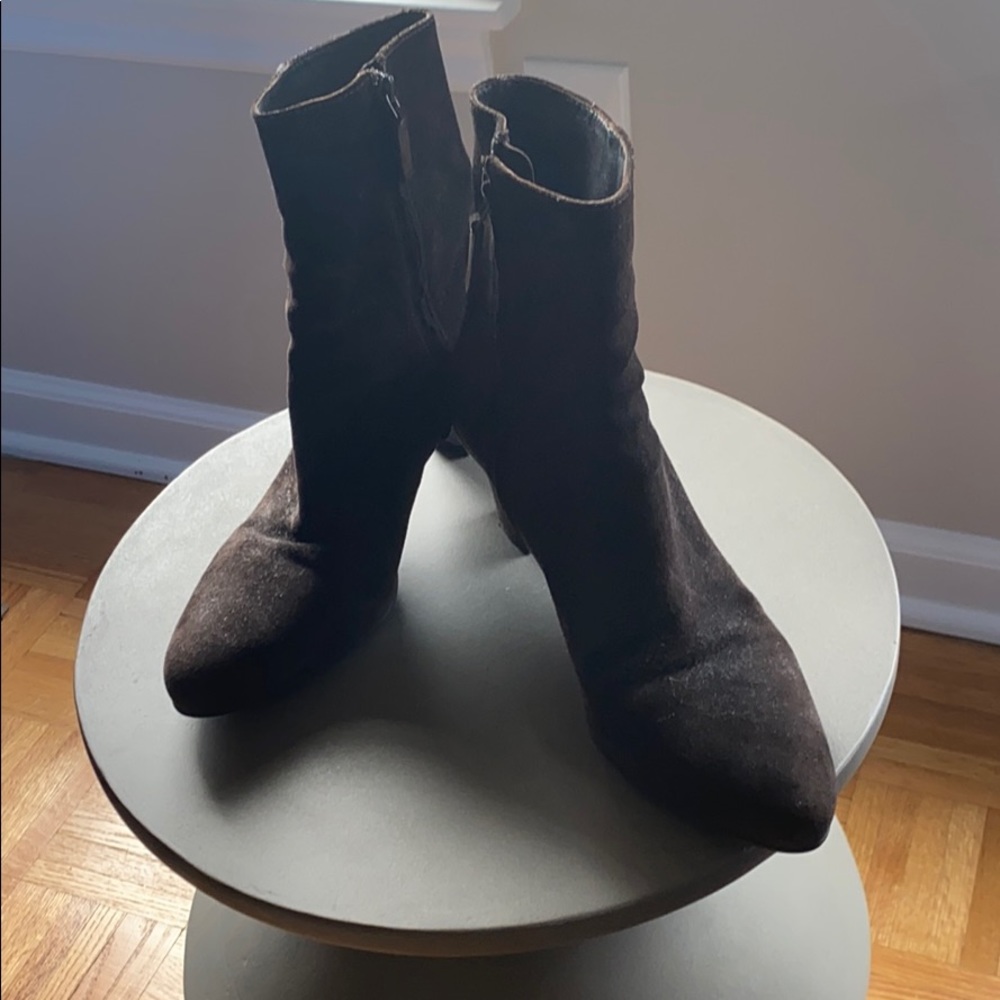 Prada Chocolate Brown Suede Booties